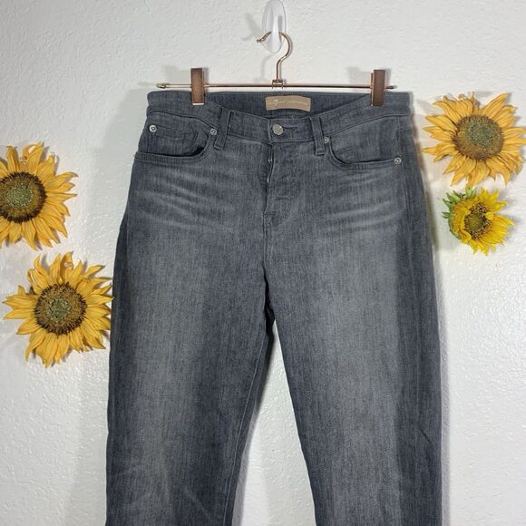 7 For all Mankind Josefina Button Fly Boyfriend Jeans Gray Wash Size 26 - Picture 4 of 15